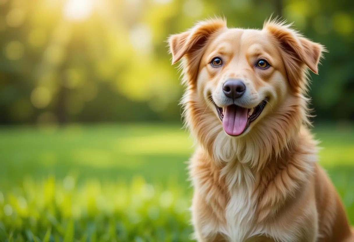 A dog with shiny, healthy fur