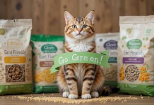 A selection of eco-friendly cat litters