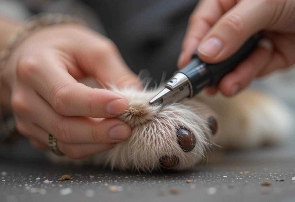 Nail trimming using pet-specific clippers-1