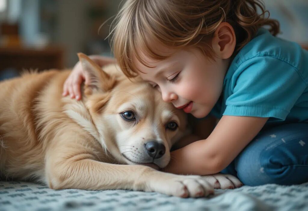 A child comforting a sick pet1