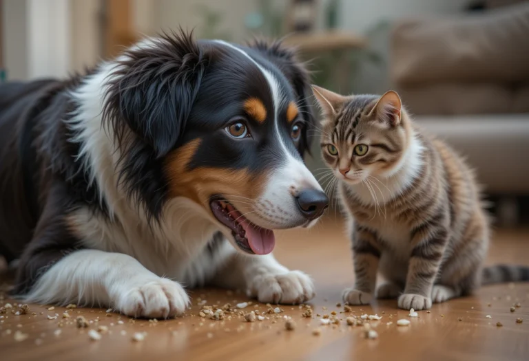 A dog and a cat interacting with their environment, highlighting their unique sensory abilities